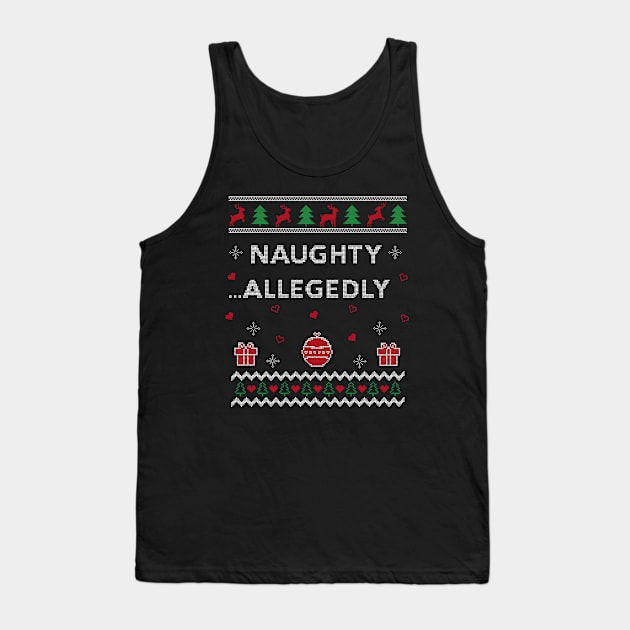 Naughty Allegedly Lawyer Funny Attorney Gift Ugly Christmas Design Tank Top by Dr_Squirrel